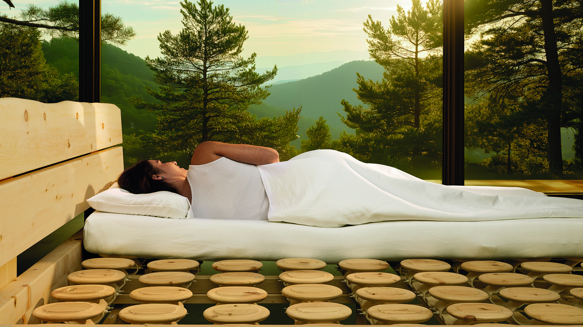 RELAX 2000 Schlafsystem mit beweglicher Tellerfederung im Zirbenbett